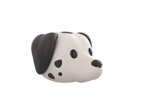Prop176 Dalmatian Dog Head Modelo 3D
