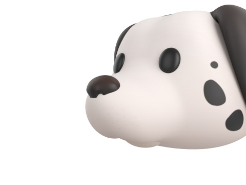 Prop176 Dalmatian Dog Head Modelo 3D
