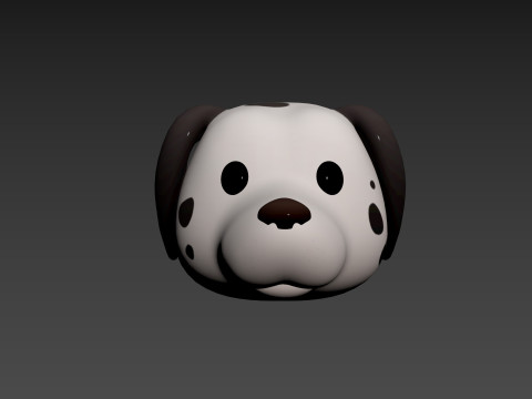 Prop176 Dalmatian Dog Head Modelo 3D