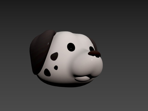 Prop176 Dalmatian Dog Head Modelo 3D