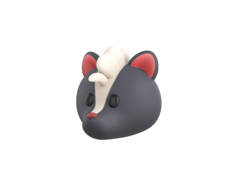 Prop177 Skunk Head Modello 3D