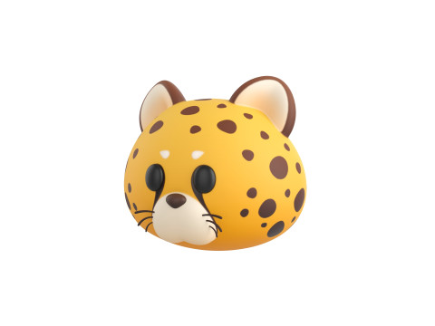 Prop178 Cheetah Head 3D Model