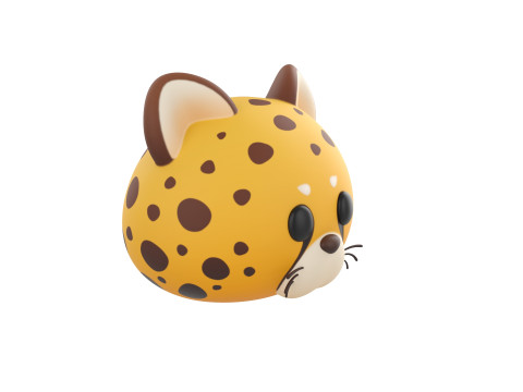 Prop178 Cheetah Head Modelo 3D