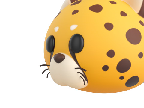 Prop178 Cheetah Head Modelo 3D