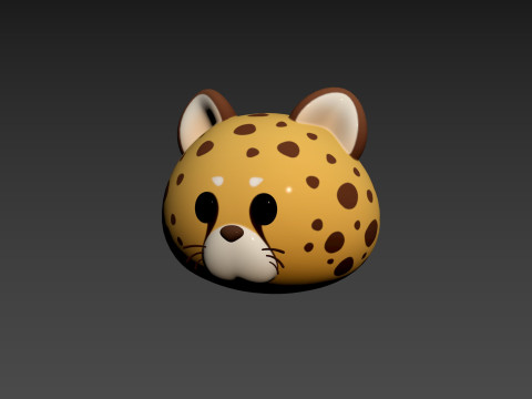 Prop178 Cheetah Head Modelo 3D