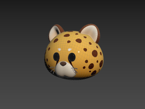 Prop178 Cheetah Head Modelo 3D