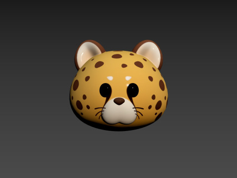 Prop178 Cheetah Head Modelo 3D