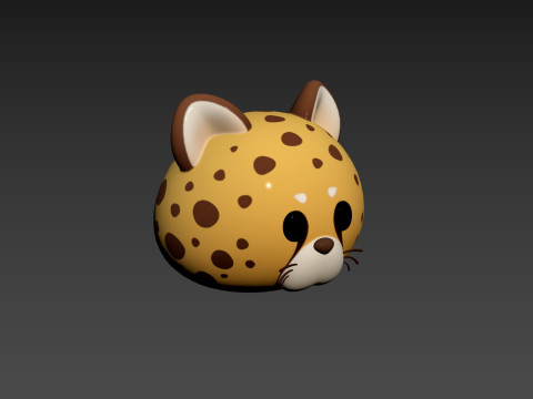 Prop178 Cheetah Head Modelo 3D