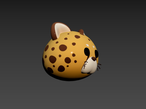 Prop178 Cheetah Head Modelo 3D