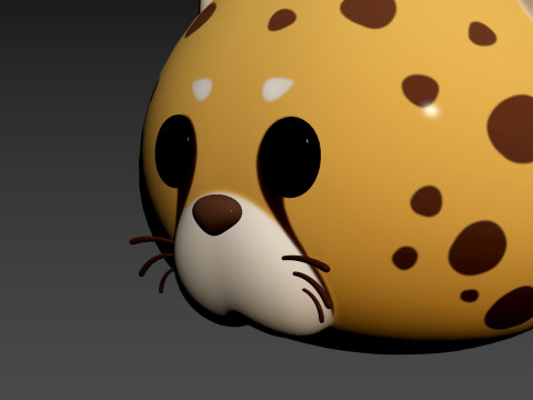 Prop178 Cheetah Head Modelo 3D