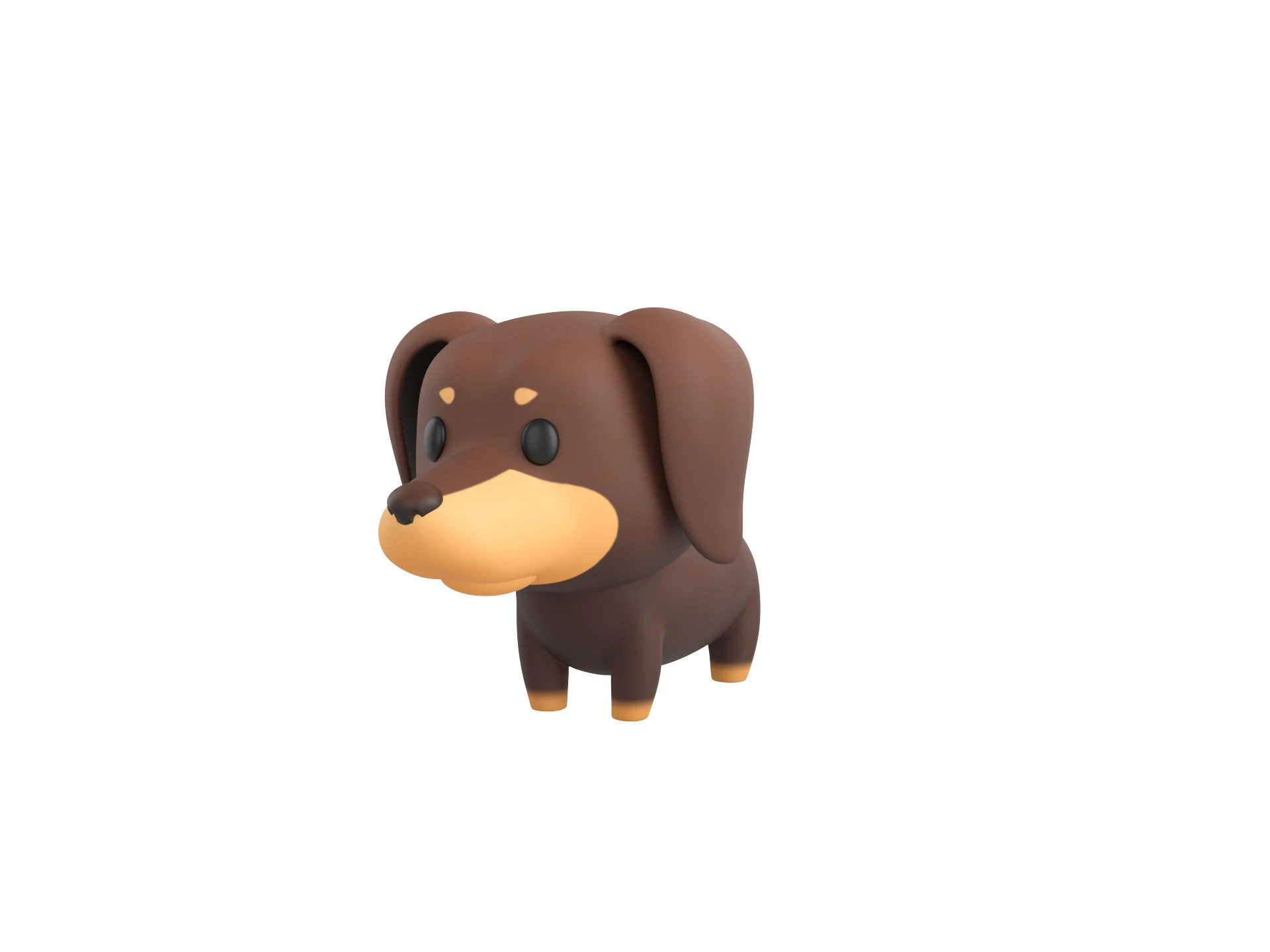 Character197 Dachshund Dog 3D Model .c4d .max .obj .3ds .fbx .stl .blend 