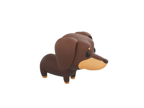 Character197 Dachshund Dog 3D Model