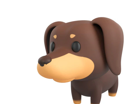 Character197 Dachshund Dog 3D Model