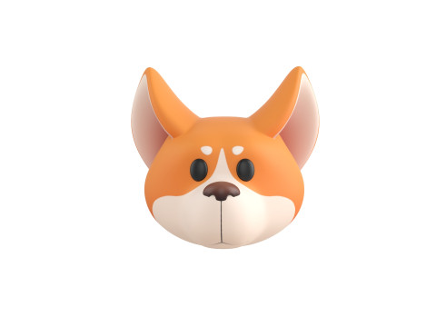 Prop179 Corgi Dog Head 3D Model