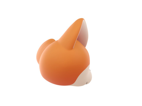 Prop179 Corgi Dog Head 3D Model