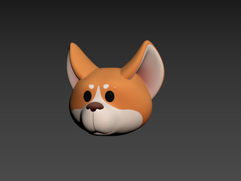 Prop179 Corgi Dog Head 3D Model