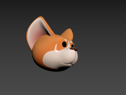 Prop179 Corgi Dog Head 3D Model
