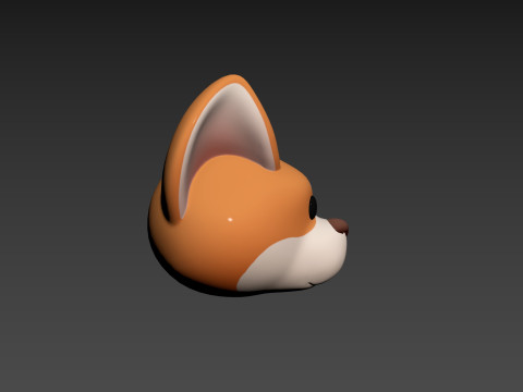 Prop179 Corgi Dog Head 3D Model
