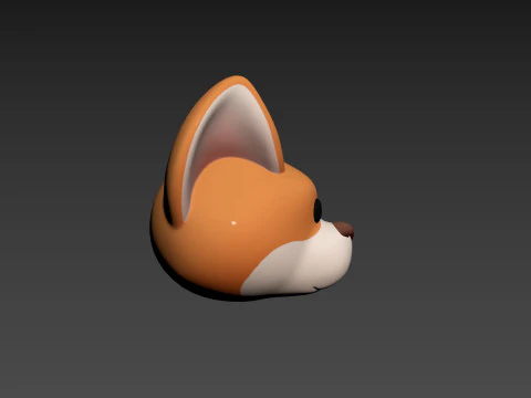 Prop179 Corgi Dog Head 3D Model