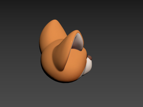 Prop179 Corgi Dog Head 3D Model