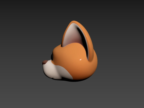 Prop179 Corgi Dog Head 3D Model
