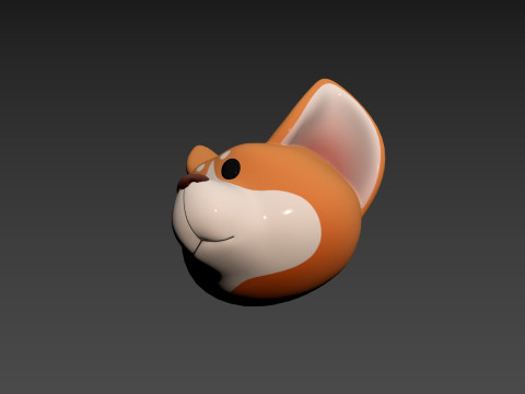 Prop179 Corgi Dog Head 3D Model