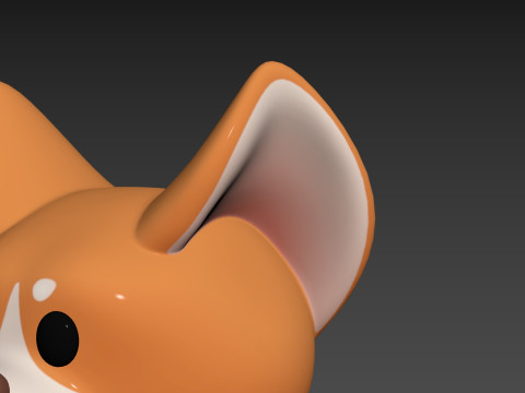 Prop179 Corgi Dog Head 3D Model