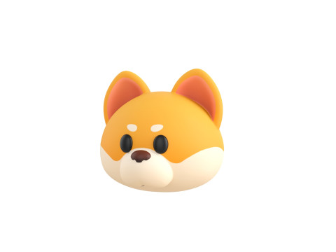 Prop189 Shiba Dog Head 3D Model