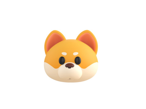 Prop189 Shiba Dog Head Modelo 3D