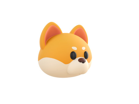 Prop189 Shiba Dog Head Modelo 3D