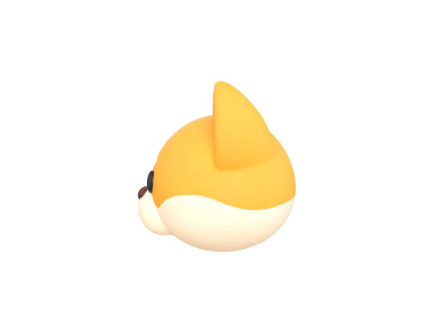 Prop189 Shiba Dog Head 3D Model