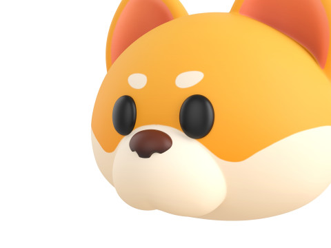 Prop189 Shiba Dog Head Modelo 3D