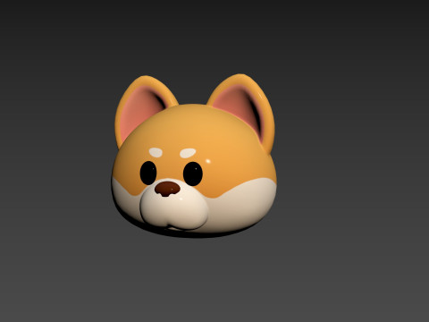 Prop189 Shiba Dog Head Modelo 3D