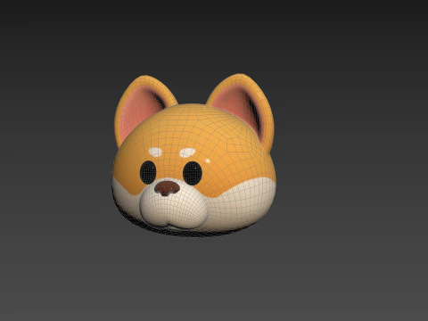 Prop189 Shiba Dog Head 3D Model
