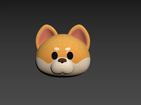 Prop189 Shiba Dog Head 3D Model