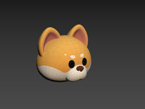 Prop189 Shiba Dog Head Modelo 3D