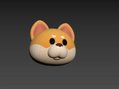 Prop189 Shiba Dog Head 3D Model