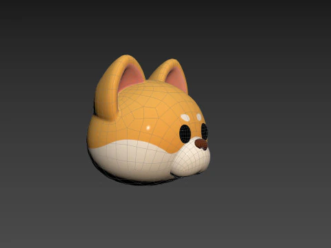 Prop189 Shiba Dog Head 3D Model