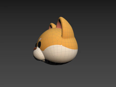 Prop189 Shiba Dog Head 3D Model