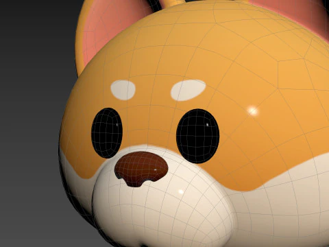Prop189 Shiba Dog Head 3D Model