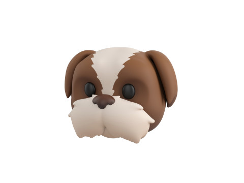 Prop190 Shih Tzu Dog Head 3D 模型