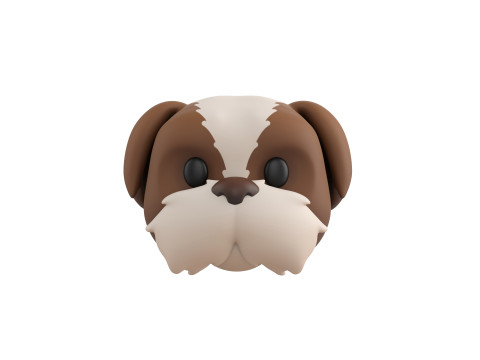 Prop190 Shih Tzu Dog Head 3D 모델