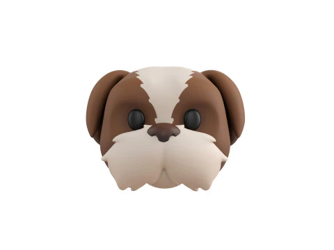 Prop190 Shih Tzu Dog Head 3D Model
