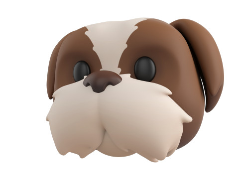 Prop190 Shih Tzu Dog Head 3D 모델
