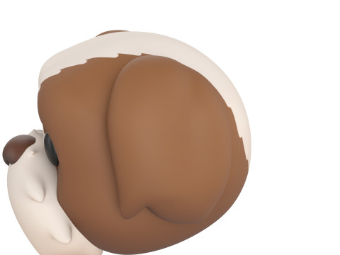 Prop190 Shih Tzu Dog Head 3D 모델