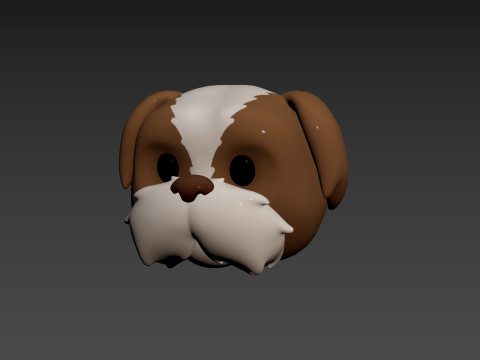 Prop190 Shih Tzu Dog Head 3D 모델