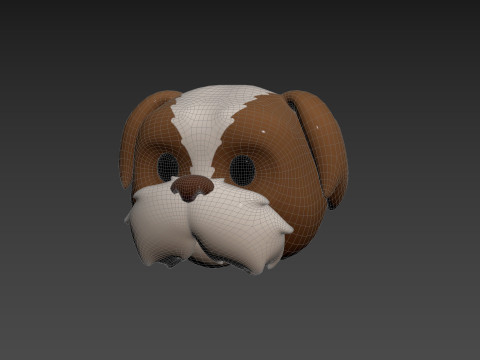 Prop190 Shih Tzu Dog Head 3D 모델