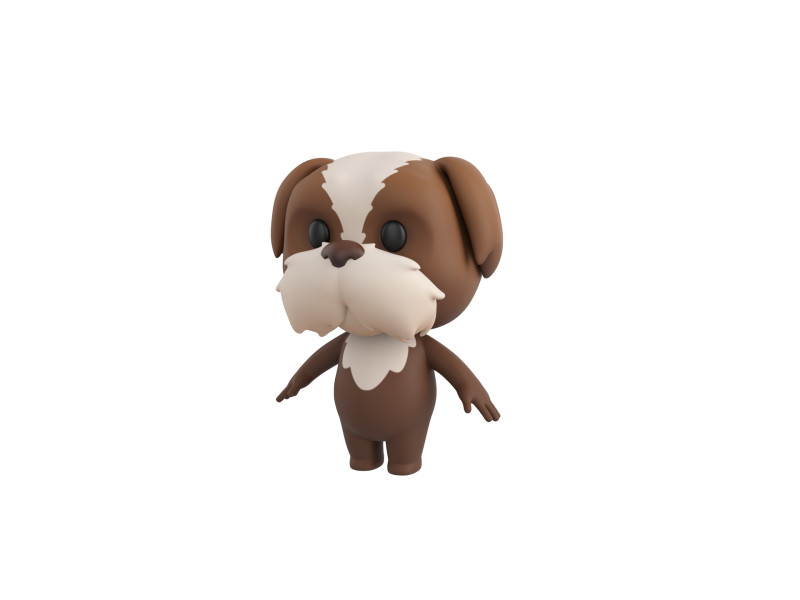 Character199 Shih Tzu Dog 3D Model .c4d .max .obj .3ds .fbx .stl .blend 