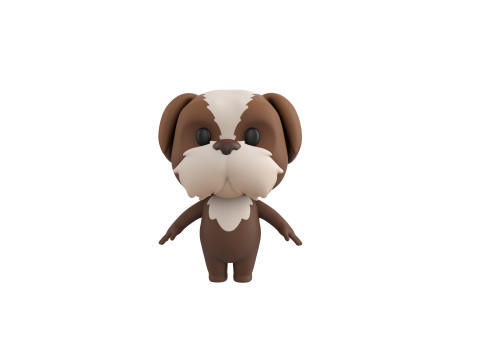 Character199 Shih Tzu Dog 3D Model