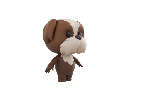 Character199 Shih Tzu Dog 3D Model